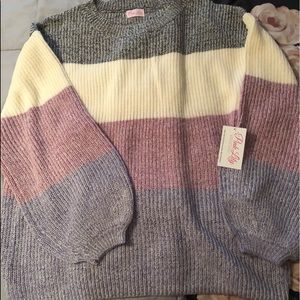 Pink Lily block color sweater